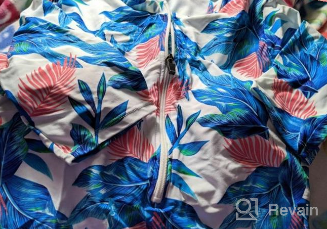 img 1 attached to Women'S Long Sleeve One Piece Swimsuit With Zip Front & Printed Design - ROSKIKI review by David Foster