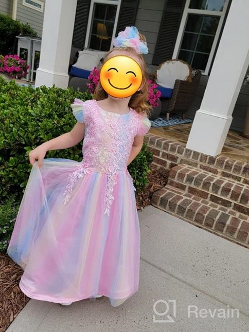 img 1 attached to 👑 Exquisite Princess Embroidery Pageant Communion Birthday Girls' Clothing: A Regal Touch for Special Occasions review by James Bartels