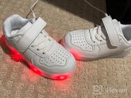 img 1 attached to 👟 Upgrade your Kids' Style with Wooowyet LED Sneakers for Boys and Girls - Hook&amp;Loop, Low Light Up, USB Rechargeable Shoes review by Keith Bradley