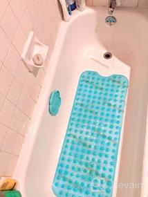img 6 attached to Extra Long Non-Slip Bath Mat With Drain Holes And Suction Cups For Bathroom - Machine Washable Opaque Pink Teeshly Bath Tub And Shower Mat (39 X 16 Inches)