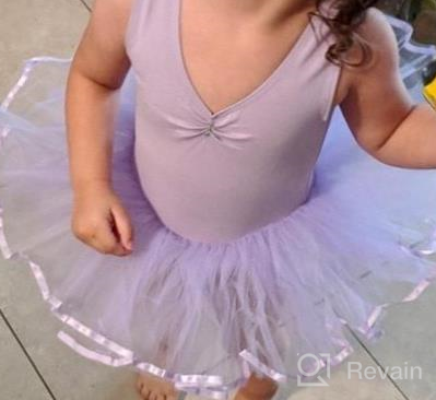 img 1 attached to MdnMd Toddler Ballet Tutu Leotard Dress with Tank V-Neck and Ruched Front for Ballerina Dance Outfit. review by Joe Nieves