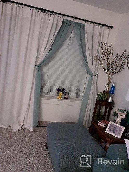 img 1 attached to 🏠 Linen Curtains Natural Linen Blended Rod Pocket Panels: Light Reducing Privacy Drapes for Living Room and Bedroom - Energy Saving Window Treatments (2 Panels, Angora, 52" W x 84" L) review by Chad Guinn