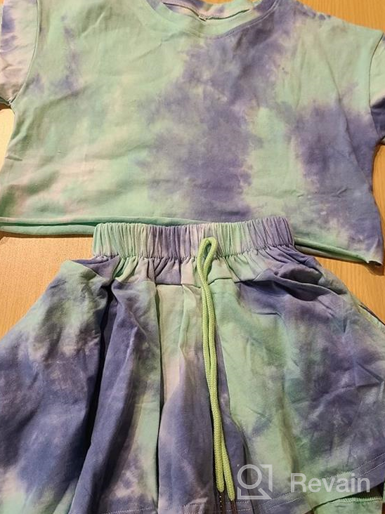 img 1 attached to 🌈 Tie Dye Outfit Pieces: Vibrant Girls' T-Shirt Clothing for Active Adventures review by April Martin