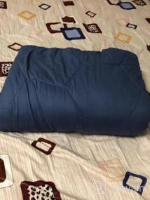 img 7 attached to YEMYHOM Утяжеленное одеяло из 100% хлопка для взрослых, тяжелое одеяло для отличного сна (60 "X80 " 20 фунтов, синее)