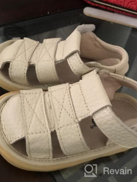 img 1 attached to LONSOEN Toddler Leather Sandals for Girls | Outdoor Shoes review by Barbara Murphy