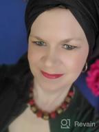 img 1 attached to Stay Comfortable And Chic With Harewom Black Jersey Hair Wrap For Women review by Steve Linquist