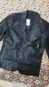 img 5 attached to Мужской повседневный пиджак из кожи ягненка от Blingsoul