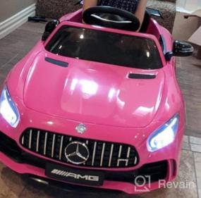 img 6 attached to Electric Ride-On Mercedes Benz AMG GTR For Kids With Remote Control, LED Lights, Suspension, Music, Horn, TF Card, USB Port, Portable Handle - Battery Powered And Available In Red From Uenjoy