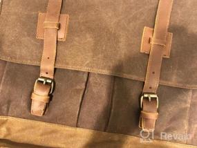 img 6 attached to Водонепроницаемая сумка-мессенджер для мужчин: портфель из натуральной кожи с рукавом для ноутбука и большой наплечной сумкой - 15,6-дюймовый серый вощеный холст