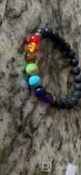 img 1 attached to GelConnie Lava Rock Chakra Bracelet 7 Chakra 8Mm Natural Stone Healing Bracelet Stress Relief Yoga Beads Anxiety Bracelet Aromatherapy Essential Oil Diffuser Bracelet Bangle review by Jenn Simmons