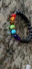 img 5 attached to GelConnie Lava Rock Chakra Bracelet 7 Chakra 8Mm Natural Stone Healing Bracelet Stress Relief Yoga Beads Anxiety Bracelet Aromatherapy Essential Oil Diffuser Bracelet Bangle