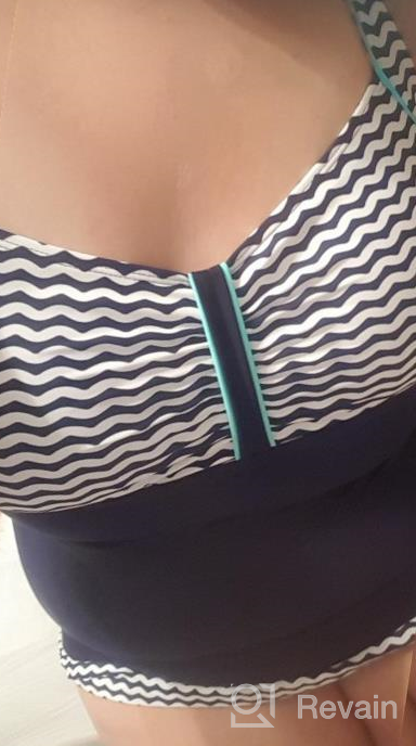 img 1 attached to Vintage Sailor Swimdress With Tummy Control And Cover Up - Plus Size One Piece Bathing Suit By DANIFY review by Mario Portillo