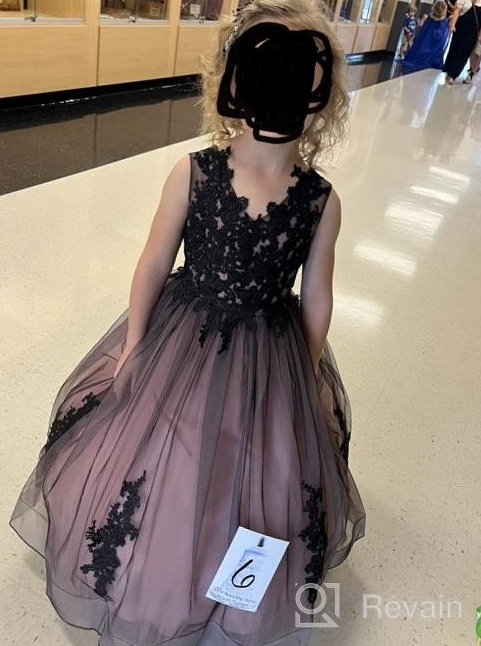 img 1 attached to 👗 Exquisite Flower Girl Dress: Lace Applique Pageant Ball Gown Prom Dresses for Kids review by Jason Sullivan