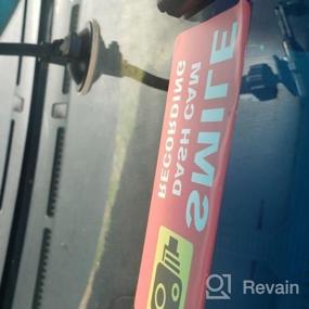 img 4 attached to 10 компл. предупреждающих знаков Smile Dash Cam Recording Sign Sticker Статическая липкая наклейка внутри окна автомобиля 2,5X5 дюймов (статическая цепляемость)