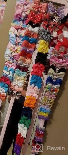 img 1 attached to QtGirl Baby Girls Hair Bow Holders 9 Pcs 3-Feet Long Bow Hanger Hair Clip Storage Organizer review by Chris Crisler