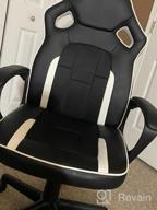 img 1 attached to JUMMICO Gaming Chair Ergonomic Executive Office Desk Chair High Back Leather Swivel Computer Racing Chair With Lumbar Support (White) review by Jason Yancy