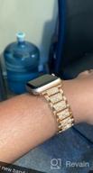 img 1 attached to Sparkling Bling Bracelet For Apple Watch Series 7 SE 6 5 4 3 - NewWays Compatible Band For Women (Carve-Black) review by Erin Brown