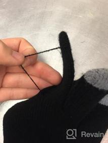 img 5 attached to Женские однотонные волшебные вязаные перчатки LETHMIK, зимняя шерстяная подкладка с сенсорными пальцами