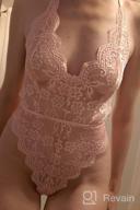img 1 attached to Women'S Sheer V-Neck Lace Bodysuit Top Bridal Teddy Lingerie Outfit review by Richard Kuntz