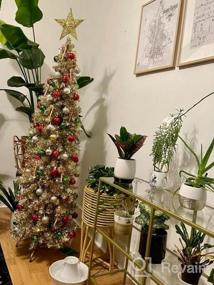 img 6 attached to Рождественская елка с черным карандашом 6 футов - 520 наконечников веток, металлическая подставка и тонкий дизайн для праздничных украшений в помещении