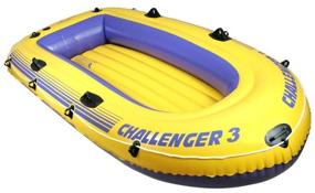 img 4 attached to Inflatable boat Intex Challenger-3 (68370) yellow