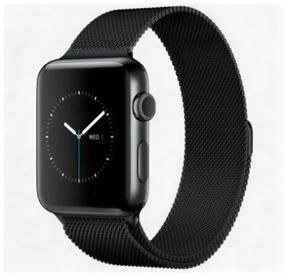 img 1 attached to Milan stainless steel strap for Apple Watch 42/44/45/49mm (2), black, magnetically powered