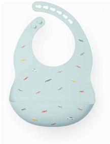 img 4 attached to Happy Baby Bib Expert Silicone baby bib, blue with machine