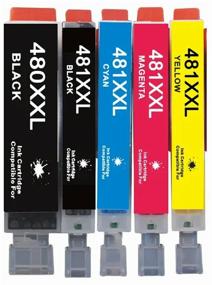img 1 attached to PGI-480/CLI-481 XXL Cartridge Set for Canon PIXMA TS704, TS6340, TS8340, TS9140, TS9540, TR7540, TR8540 etc. inkjet printer, 5 colors