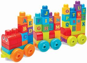 img 4 attached to Musical Train Alphabet Construction Set for Kids - Mega Bloks FWK22