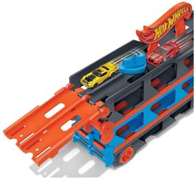 img 4 attached to Hot Wheels City Track Track Truck Expressway with Car Storage GVG37