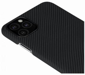 img 1 attached to Pitaka MagEZ Case case (aramid) for Apple iPhone 11 Pro Max, black and gray