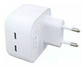 img 1 attached to Power adapter 2*USB-C 35W for Apple iPhone 14, PD3.0, white, JD-Tec PD-35W / 35W Dual USB-C Port Power Adapter