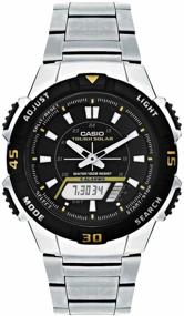 img 4 attached to CASIO AQ-S800WD-1E quartz watch, alarm clock, stopwatch, countdown timer, waterproof, power reserve indicator, hand illumination, display illumination