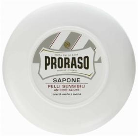 img 3 attached to Proraso Sensitive Green Tea Shaving Soap Jar - Shaving soap Green tea and oats 150 ml