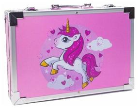 img 4 attached to 🎨 145-Piece Drawing and Creative Kit in Pink Suitcase - Explore the World of Pony Artistry