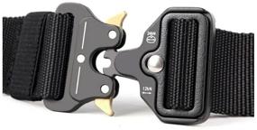 img 3 attached to Tactical belt with metal buckle (4 rivets), black