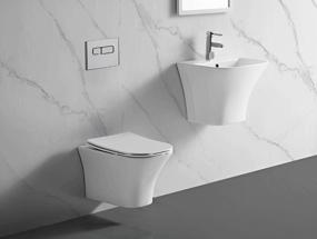 img 2 attached to Wall hung toilet bowl CeruttiSpa Vettore Aria with horizontal outlet white