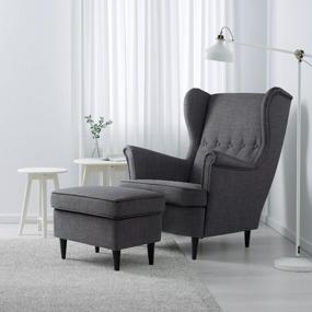 img 2 attached to Armchair IKEA STRANDMON with headrest, 82 x 96 cm, upholstery: textile, color: dark gray