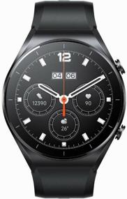 img 4 attached to Smart watch Xiaomi Watch S1 Wi-Fi Global for Russia, Black/Black leather strap + black fluoroplast strap