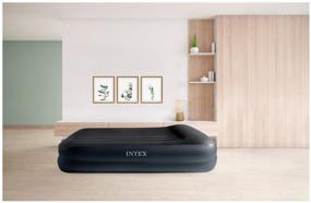 img 4 attached to Inflatable Bed Intex Pillow Rest Raised Bed (64124), 203x152 cm, dark blue