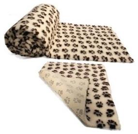 img 3 attached to Mat for dogs and cats ProFleece fur with paws 100x160x5 cm 100 cm 160 cm cream/chocolate 5 cm