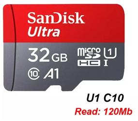 img 1 attached to 📷 SanDisk microSDHC 32 GB Class 10: A1, UHS-1, 98 MB/s with SD Adapter - High-Speed Memory Card