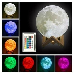 img 3 attached to 3D Lamp Moon - Authentic Moon Design | Remote Control | 15 cm | White Night Light Lamp