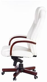 img 4 attached to Computer chair Bureaucrat T-9923WALNUT for executive, upholstery: genuine leather, color: ivory