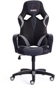 img 4 attached to Компьютерное кресло TetChair Runner игровое, обивка: искусственная кожа/текстиль, цвет: черный/серый 36-6/12/14