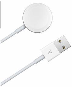 img 2 attached to Wireless charger with magnetic mount for charging Smart Smart watches Apple Watch 1, 2, 3, 4, 5, 6 Seies and SE (Apple Watch) with USB connection / Premium Magnetic charging (cable) QI / iWatch magnetic charger / Universal gift / 1 m. (White)