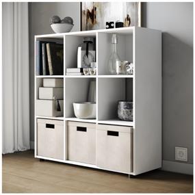 img 4 attached to 📚 White Wooden Kvadro-5 Rack: Versatile Storage Organizer for Home and Office - Ideal for Books, Toys, and More! Shelf Dimensions: 330x964x990 (LxWxH)