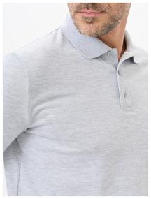img 4 attached to UZCOTTON long-sleeved polo shirt gray (melange)