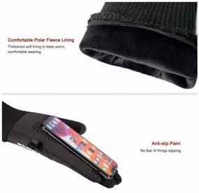 img 3 attached to Winter Warm Fleece Gloves - Anti-Slip, Windproof, Waterproof, Touch Screen - Black