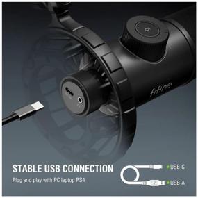 img 4 attached to Fifine K658 Studio Dynamic Wired USB Microphone for Computer Gaming, Streaming, Conferences - Black